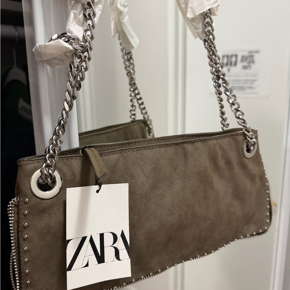 Stylish khaki Chain Shoulder Bag - Picture 6 of 6